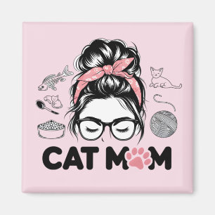 "Cat Mum" Funny Cute Cat Lover Women Magnet