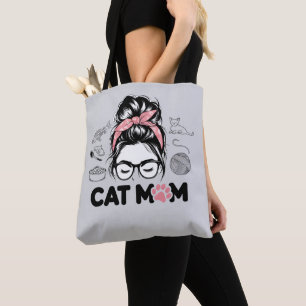 "Cat Mum" Funny Cute Cat Lover Women Tote Bag