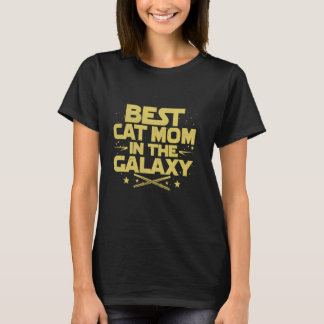 Cat Mum Galaxy Funny Animal Lover Kitty Kitten Mum T-Shirt
