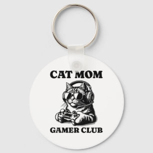 Cat Mum Gamer Club Video Games Cat Player Women Key Ring