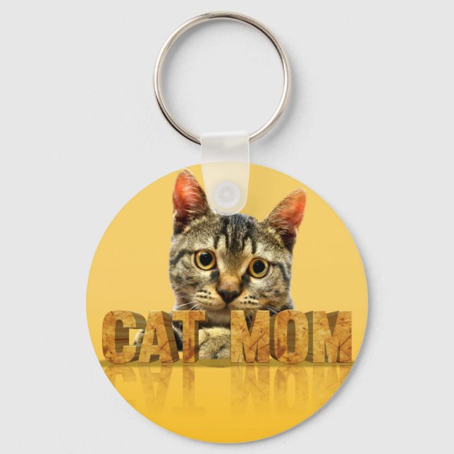 Cat mum gift | cat mum shirt | best cat mum ever key ring (Front)