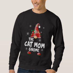 Cat Mum Gnome Buffalo Plaid Matching Family Christ Sweatshirt