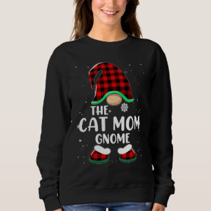 Cat Mum Gnome Buffalo Plaid Matching Family Christ Sweatshirt