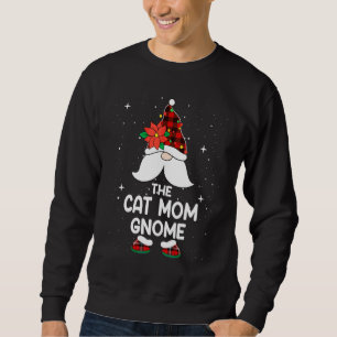 Cat Mum Gnome Buffalo Plaid Matching Family Christ Sweatshirt