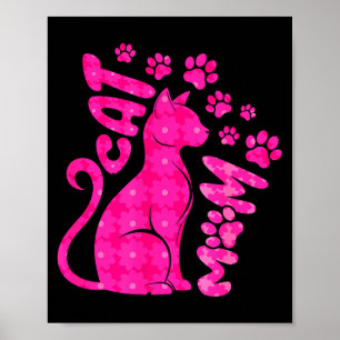 Cat mum happy mothers day for cat lovers family poster