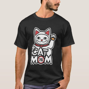 Cat Mum Japanese Neko Lucky Kitten Cat Lover Paws T-Shirt