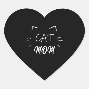 Cat Mum Lovers   Mothers Day Cat   Pet Lover Cat Heart Sticker