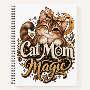 Cat Mum Magic Notebook Cat Lover Journal Gift