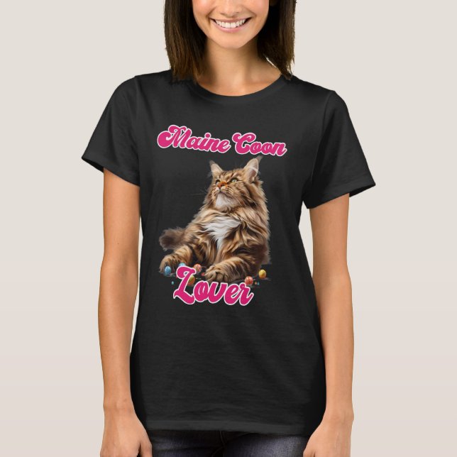 Cat Mum MAINE COON LOVER Maine Coon Owner T-Shirt (Front)