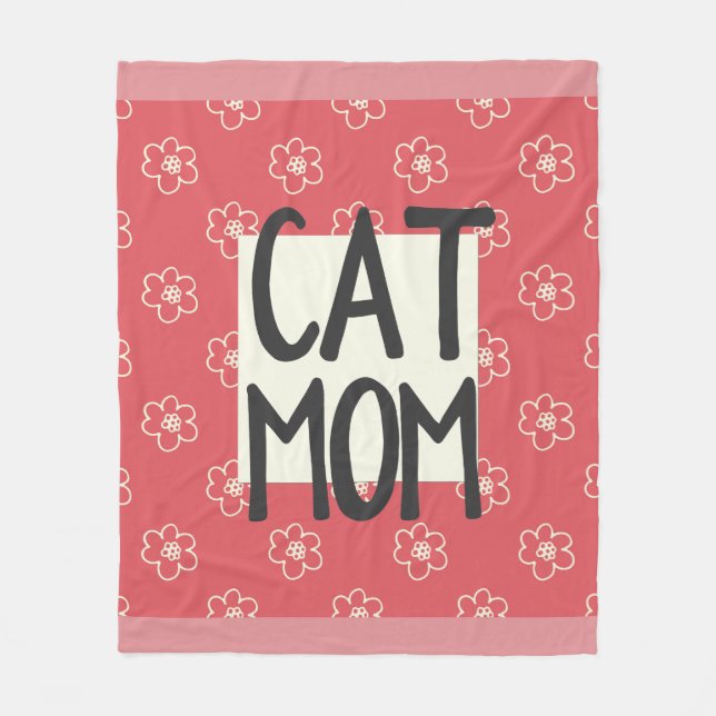 Cat Mum Medium Fleece Blanket (Front)