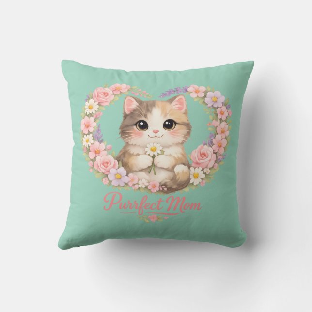 Cat Mum Mother's Day  Cushion (Back)