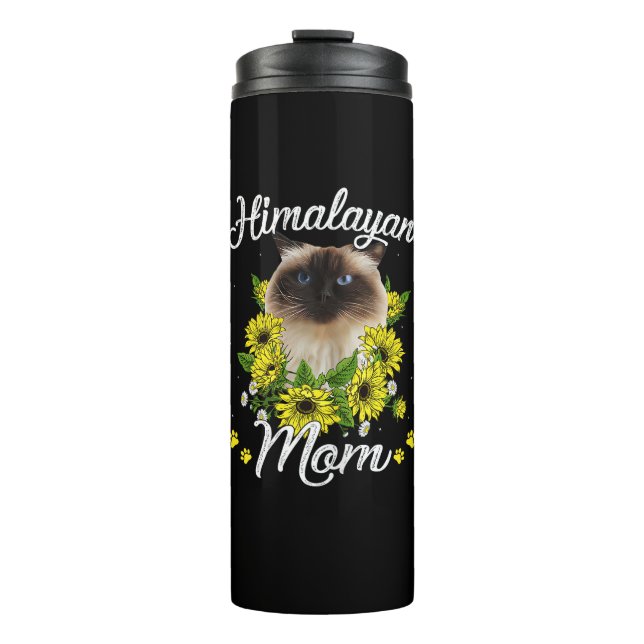 Cat Mum Mother's Day Gifts Sunflower Himalayan Mum Thermal Tumbler (Front)