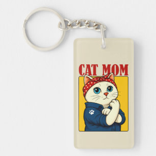 Cat Mum Mothers Day Key Ring
