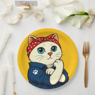 Cat Mum Mothers Day Paper Plate