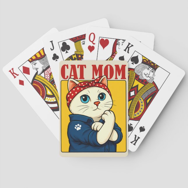 Cat Mum Mothers Day Playing Cards (Back)