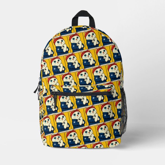 Cat Mum Mothers Day Printed Backpack (Front)