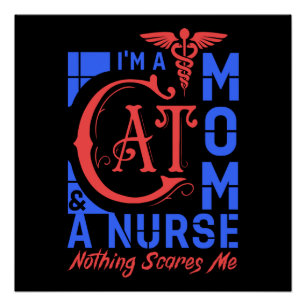 Cat Mum Nurse – Funny Gift for Nurses & Cat Lovers Poster