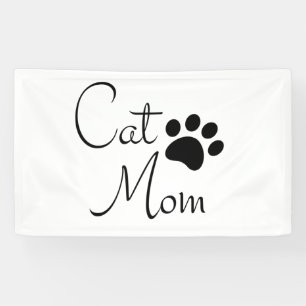 Cat Mum Paw Print Saying Banner