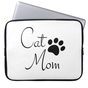 Cat Mum Paw Print Saying Laptop Sleeve