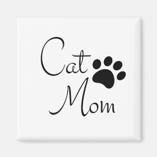 Cat Mum Paw Print Saying Magnet