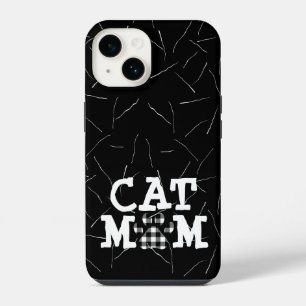 Cat Mum Pawprint with Cat Hair iPhone 14 Case