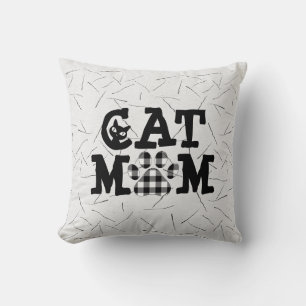 Cat Mum Pawprint with Cat Hairs Cushion