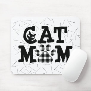 Cat Mum Pawprint with Cat Hairs  Mouse Pad