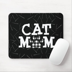 Cat Mum Pawprint with Cat Hairs  Mouse Pad