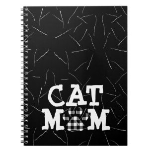 Cat Mum Pawprint with Cat Hairs  Notebook