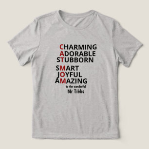Cat Mum Personalised Cat Lover Tri-Blend Shirt
