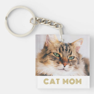 Cat Mum Photo  Key Ring