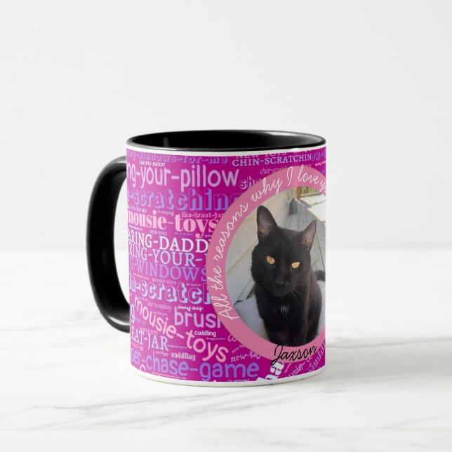 Cat Mum Photo Word Cloud Valentine  Mug (Front Left)