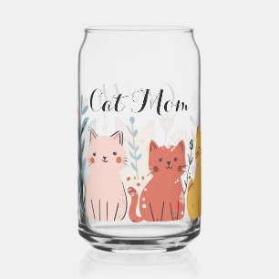 Cat Mum Pint Glass, Cat Glass Can