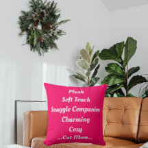 Cat Mum Plush Soft Charming Cosy Cute Funny Pink