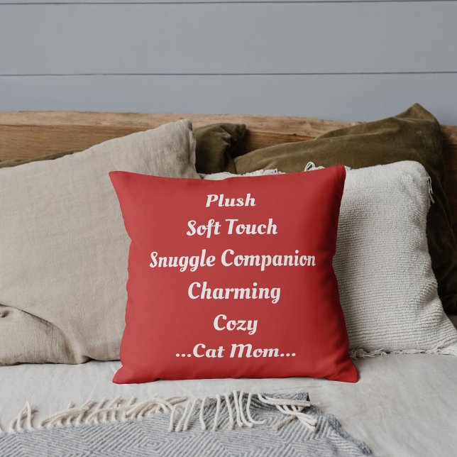 Cat Mum Plush Soft Charming Cosy Cute Funny Retro Cushion (Creator Uploaded)
