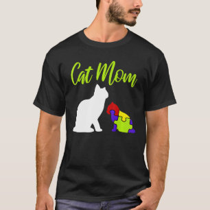 Cat Mum Proud Autism Mother Asperger Asd Autistic T-Shirt