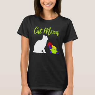 Cat Mum Proud Autism Mother Asperger Asd Autistic  T-Shirt