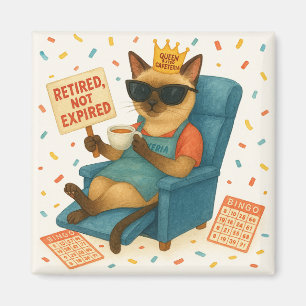Cat Mum Retirement is drinking coffee Magnet