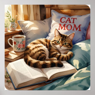 Cat Mum’s Quiet Corner – Cosy Reading Art Print
