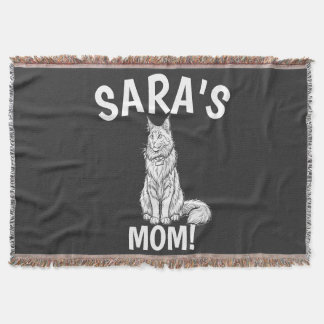 Cat Mum Shirt, Personalise, Maine Coon, Hat Throw Blanket