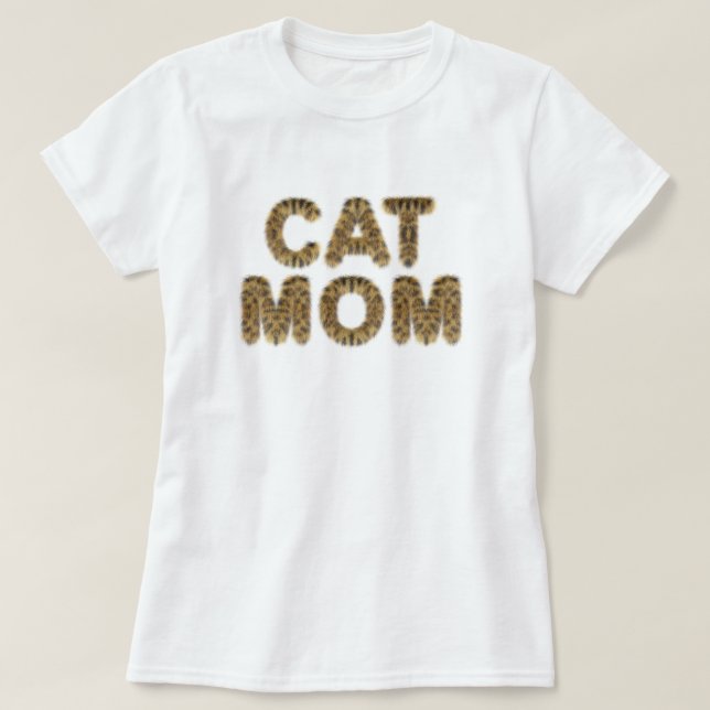 Cat mum t-shirt cat furr text  (Design Front)