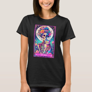 Cat Mum Tarot Card Fun Skeleton T-Shirt