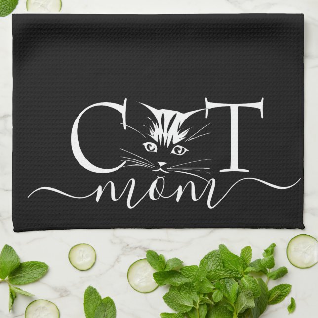 Cat mum  tea towel (Folded)