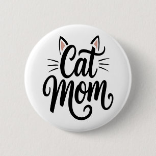 Cat Mum Whiskers and Ears 6 Cm Round Badge