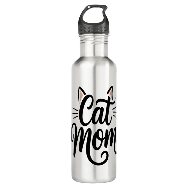 Cat Mum Whiskers and Ears 710 Ml Water Bottle (Front)