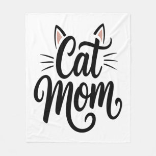 Cat Mum Whiskers and Ears Fleece Blanket