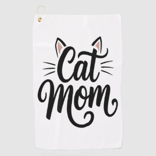 Cat Mum Whiskers and Ears Golf Towel