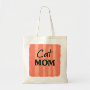 Cat Mum with stripes Tote Bag
