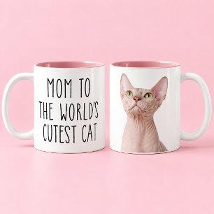Cat Mum World's Cutest Cat Photo Two-Tone Coffee Mug