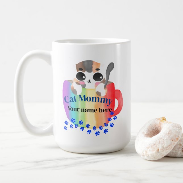 Cat Mummy Coffee Mug (With Donut)
